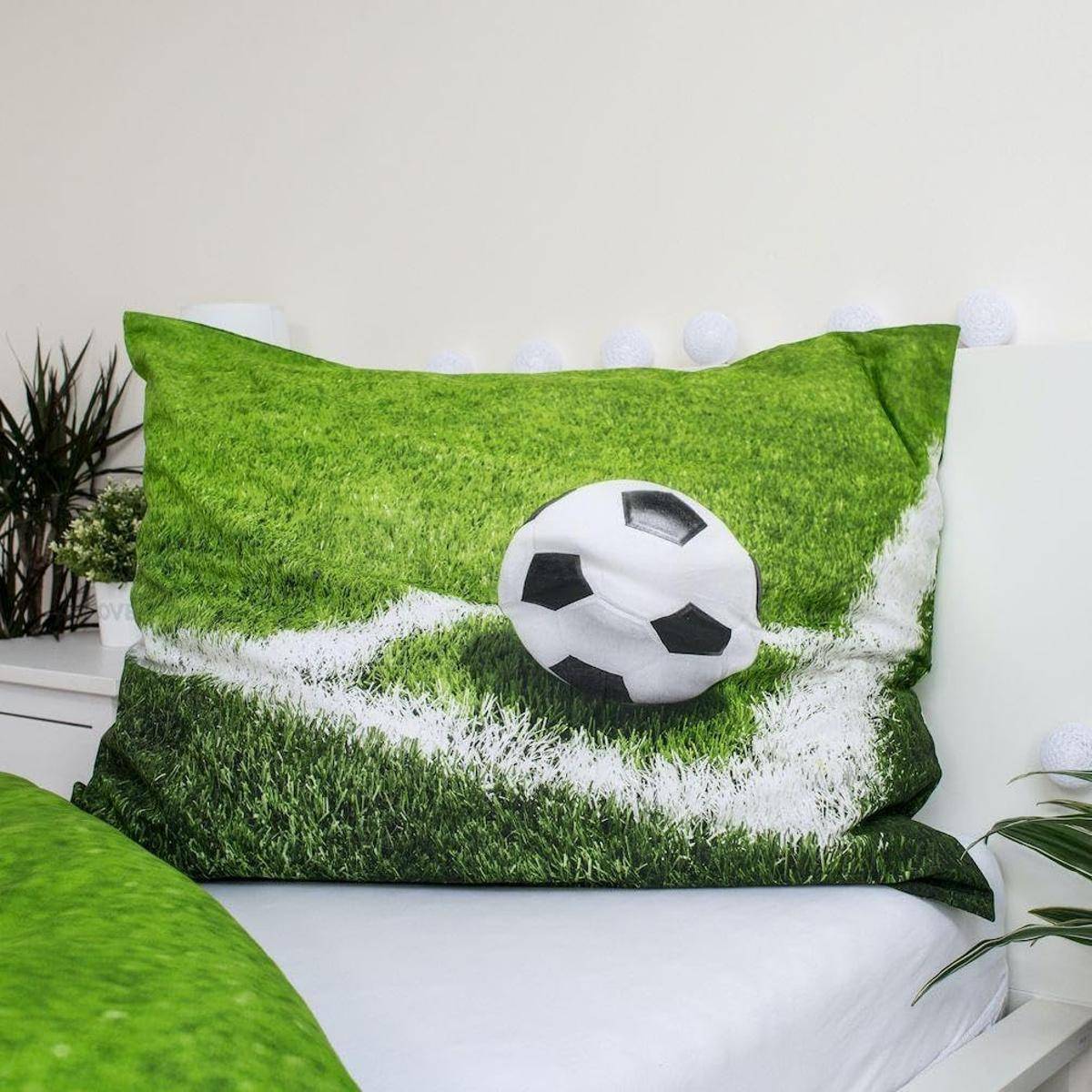 Jerry Fabrics Bettwäsche Fußball 140 x 200 + 70 x 90 cm 100% Baumwolle unisex