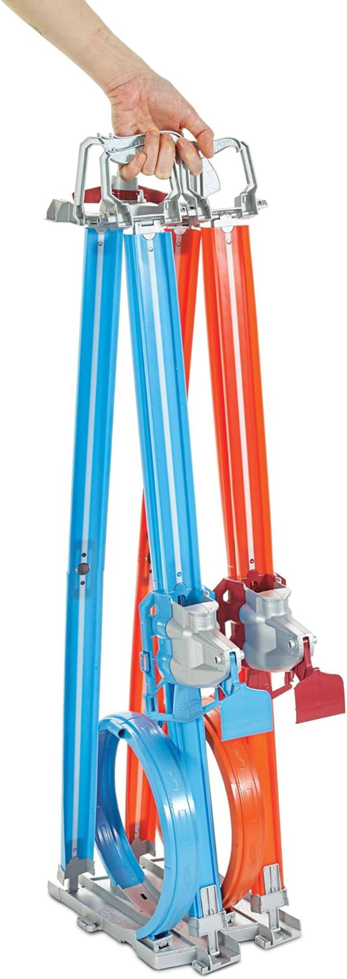 HHOT WHEELS 2spurige Looping Rennstrecke Trackteile 2 Autos Maßstab 1:64 5+ GFH8