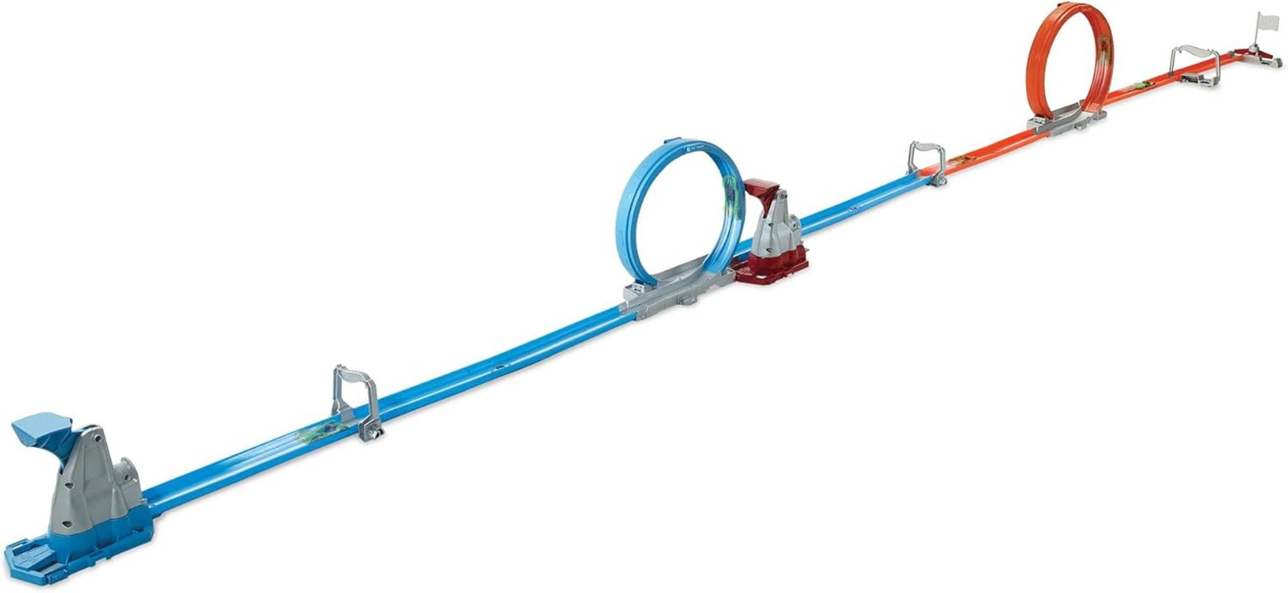 HHOT WHEELS 2spurige Looping Rennstrecke Trackteile 2 Autos Maßstab 1:64 5+ GFH8