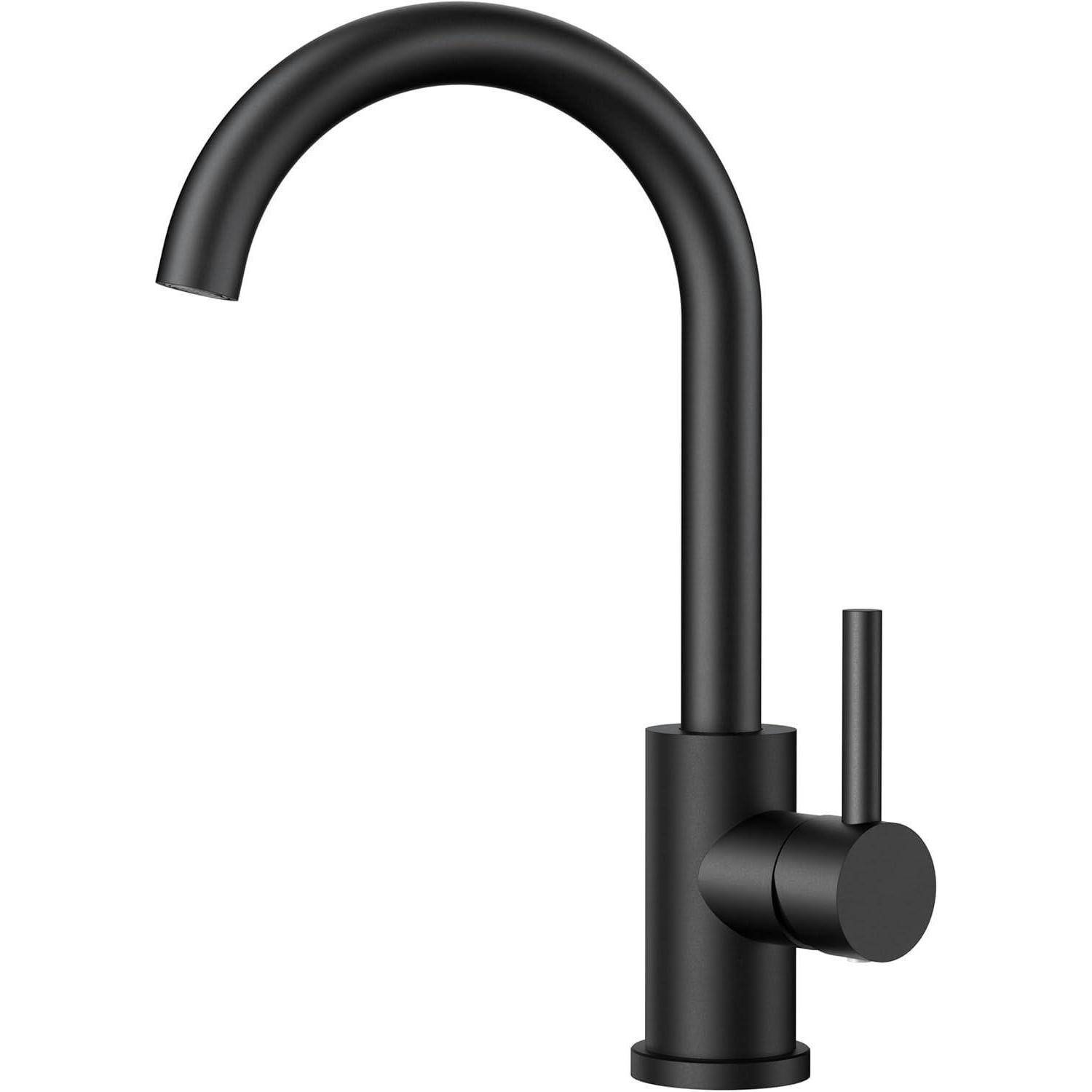Wasserhahn Küche Schwarz 360° Drehbar Edelstahl Einhebelmischer