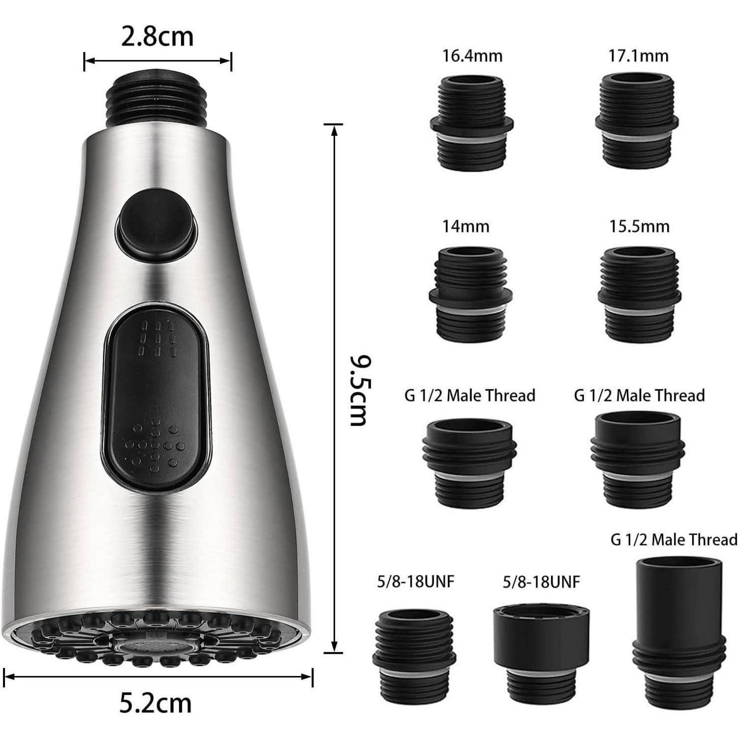 3 Modi Brausekopf Küchenarmatur Ersatz, Pull Out Geschirrbrause mit 9