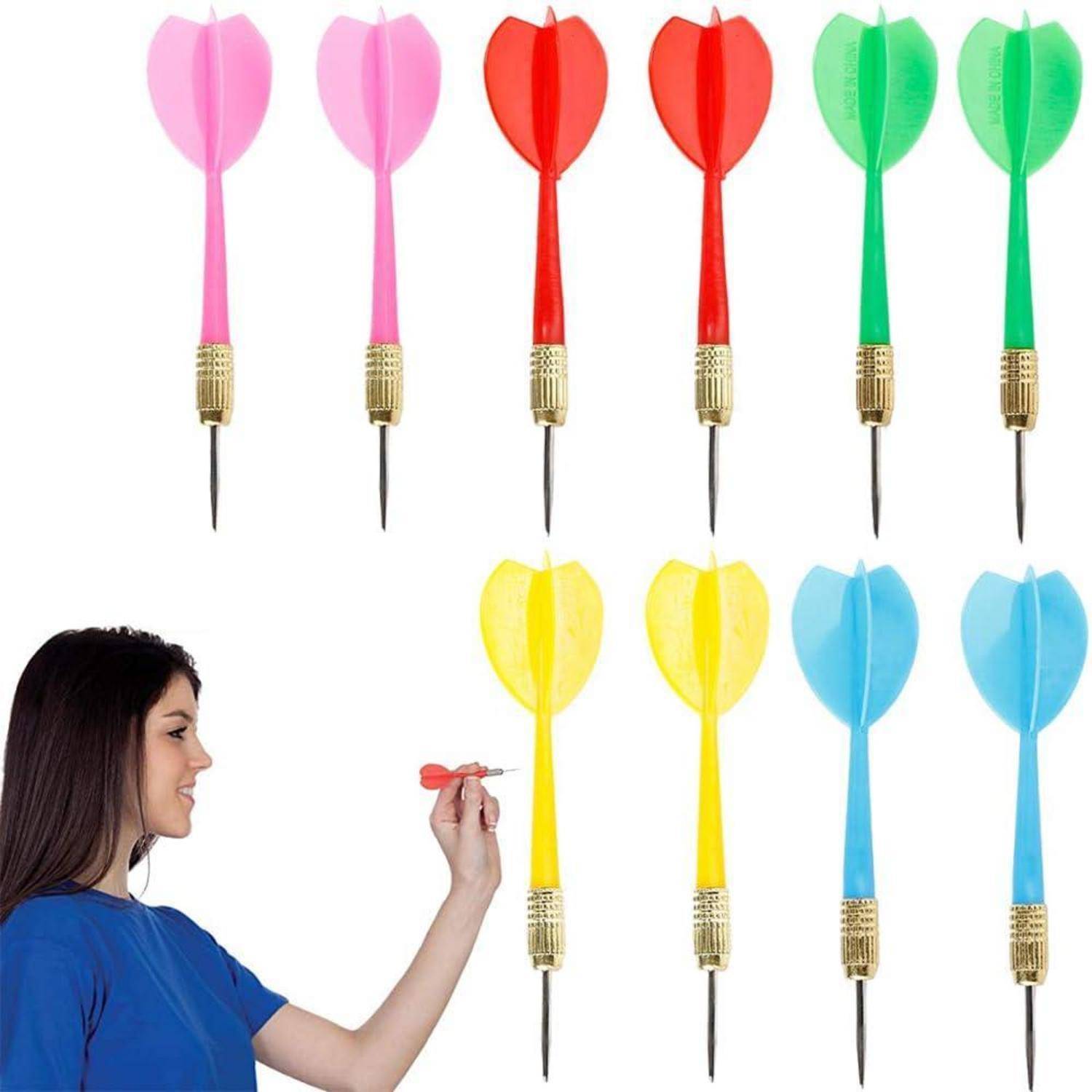 10 Profi Dartpfeile Metallspitze Steeldarts 5 Farben