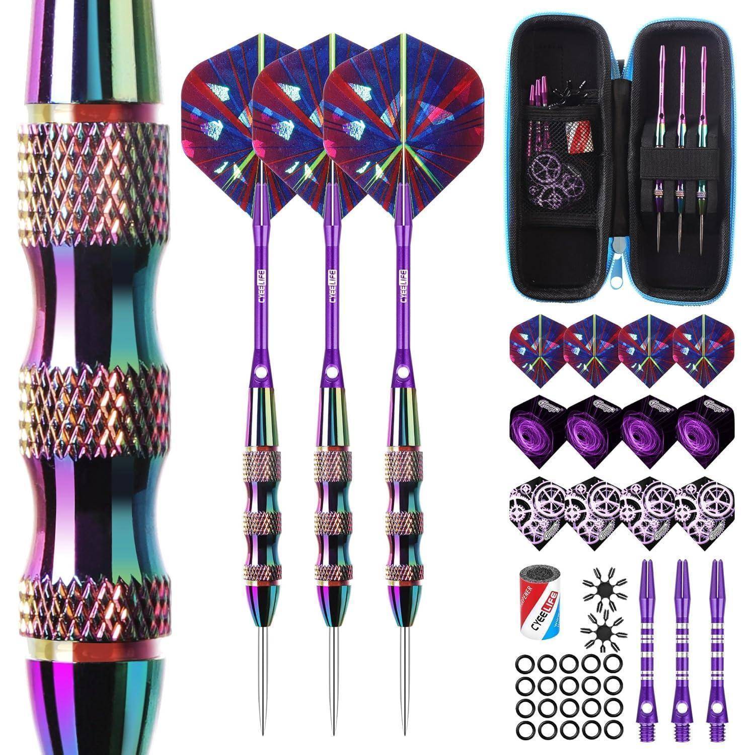 Dartpfeile Metallspitze 22g Profi Steeldarts Aluminium Schaft Flights
