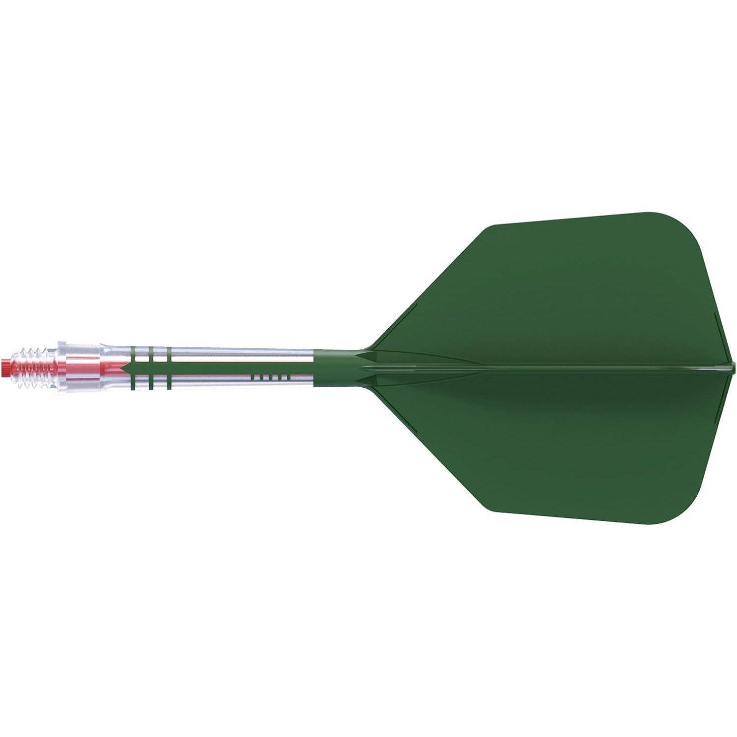Dartschaft Carbon T19 dunkelgrüner Flug roter Schaft Größe 5