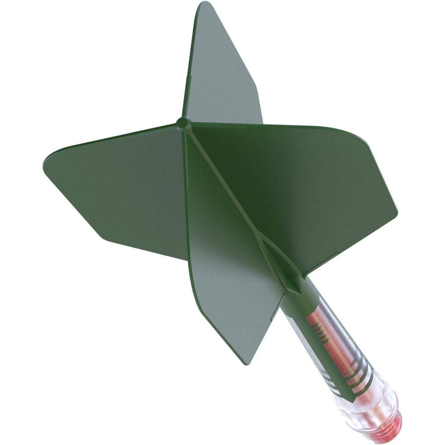 Dartschaft Carbon T19 dunkelgrüner Flug roter Schaft Größe 5