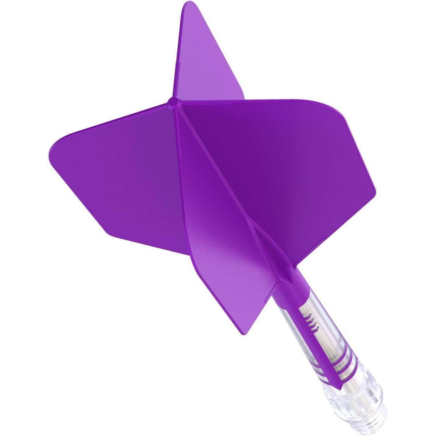 Ein violetter Pfeil mit klarem Schaft, spitzer Spitze und Flügeln, schräg wie in Bewegung, was Präzision und Fokussierung beim Zielen andeutet.