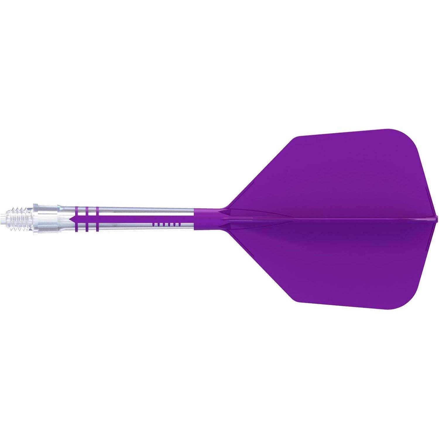 Dartshaft Carbon T19 Flight Big Wing Lila Flug weißer Schaft Größe 6
