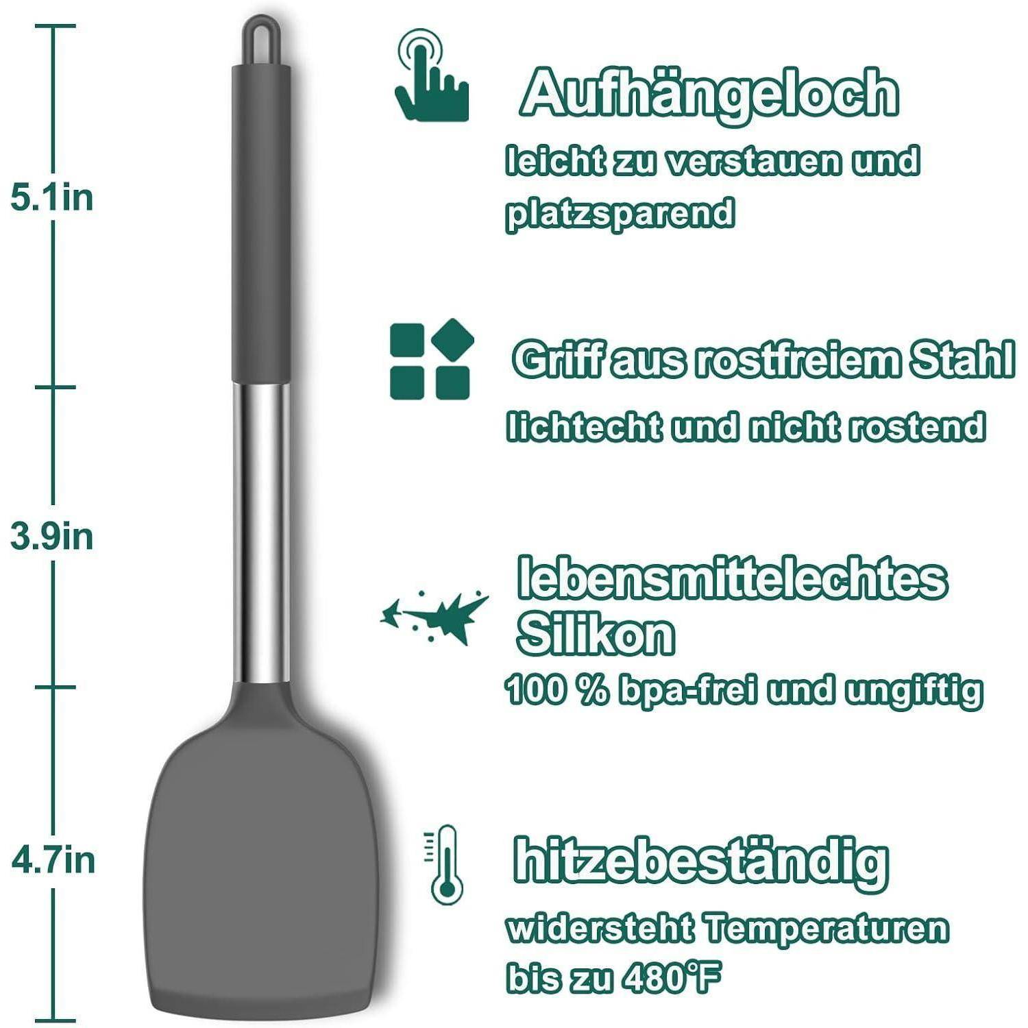 34-teiliges Silikon Kochbesteck Set mit Utensilienhalter, Antihaft