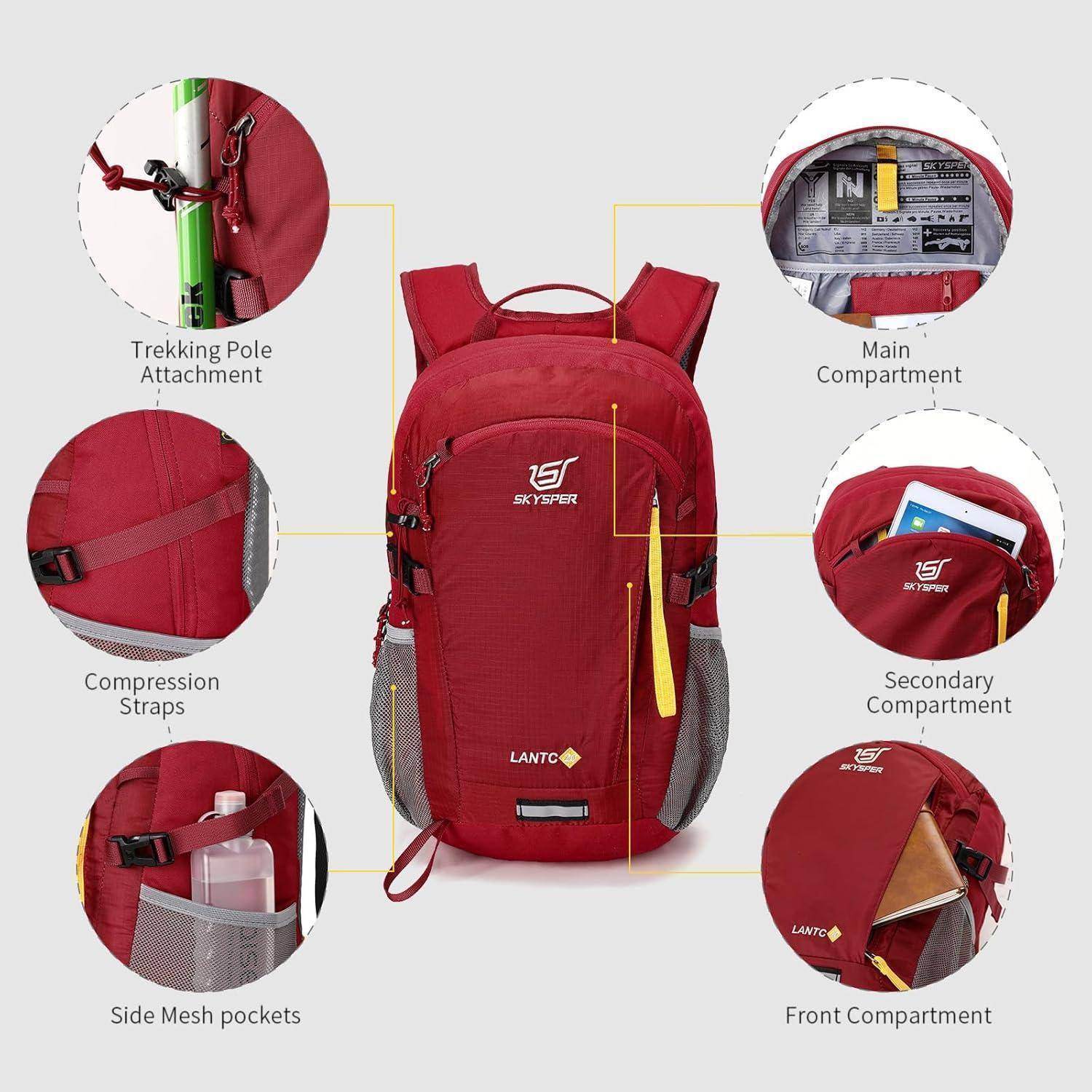 Wanderrucksack 20L Leicht atmungsaktiv 3D Air Mesh Polyester Outdoor