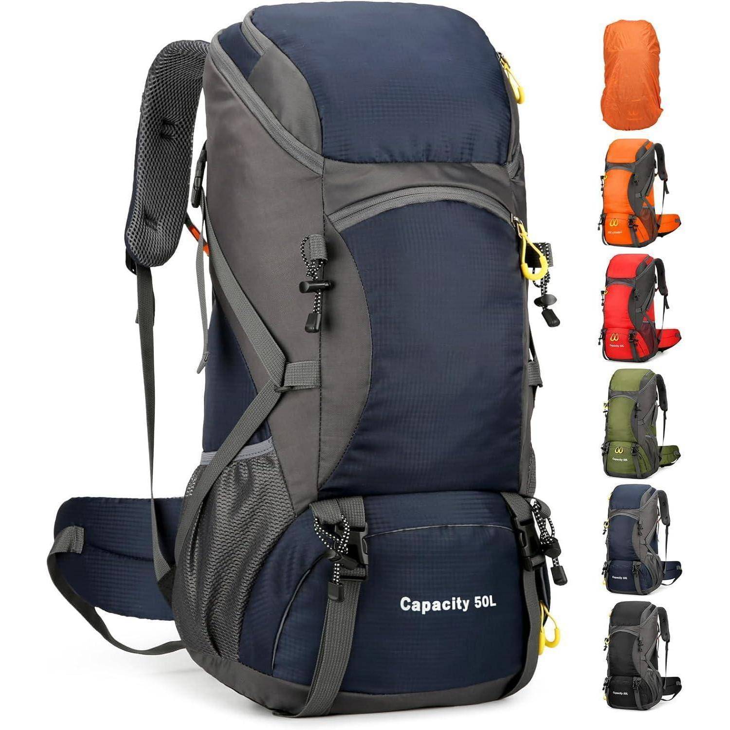 Wanderrucksack 50L Trekkingrucksack Regenhülle wasserdicht