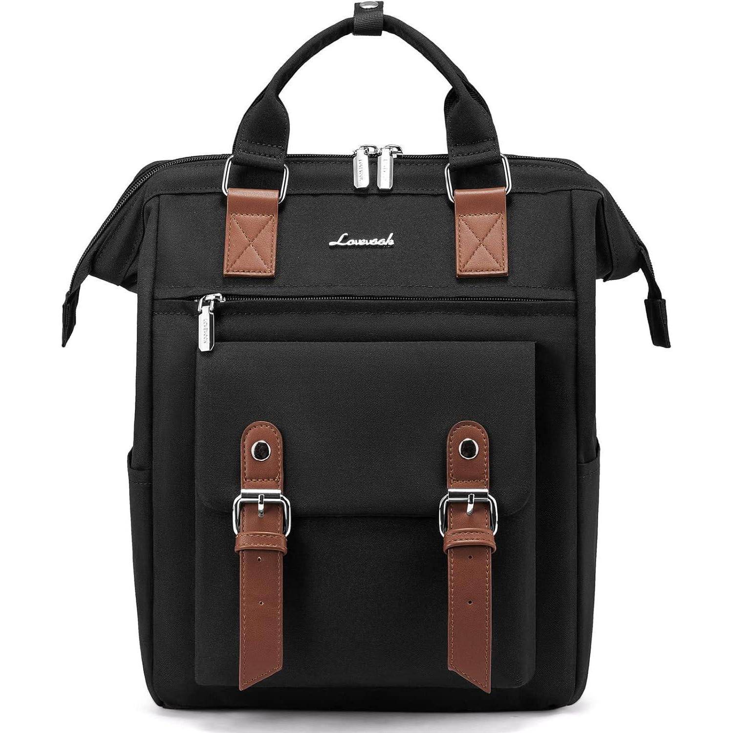 Damen Rucksack Klein Wasserdicht Cityrucksack Elegant Schwarz