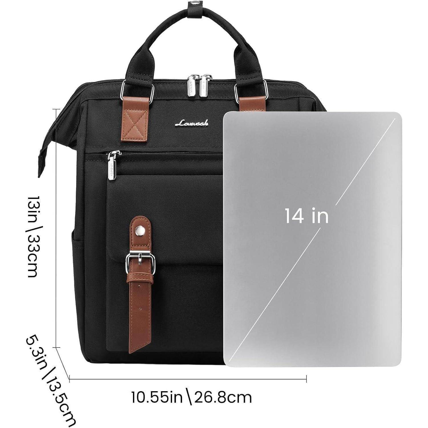 Damen Rucksack Klein Wasserdicht Cityrucksack Elegant Schwarz