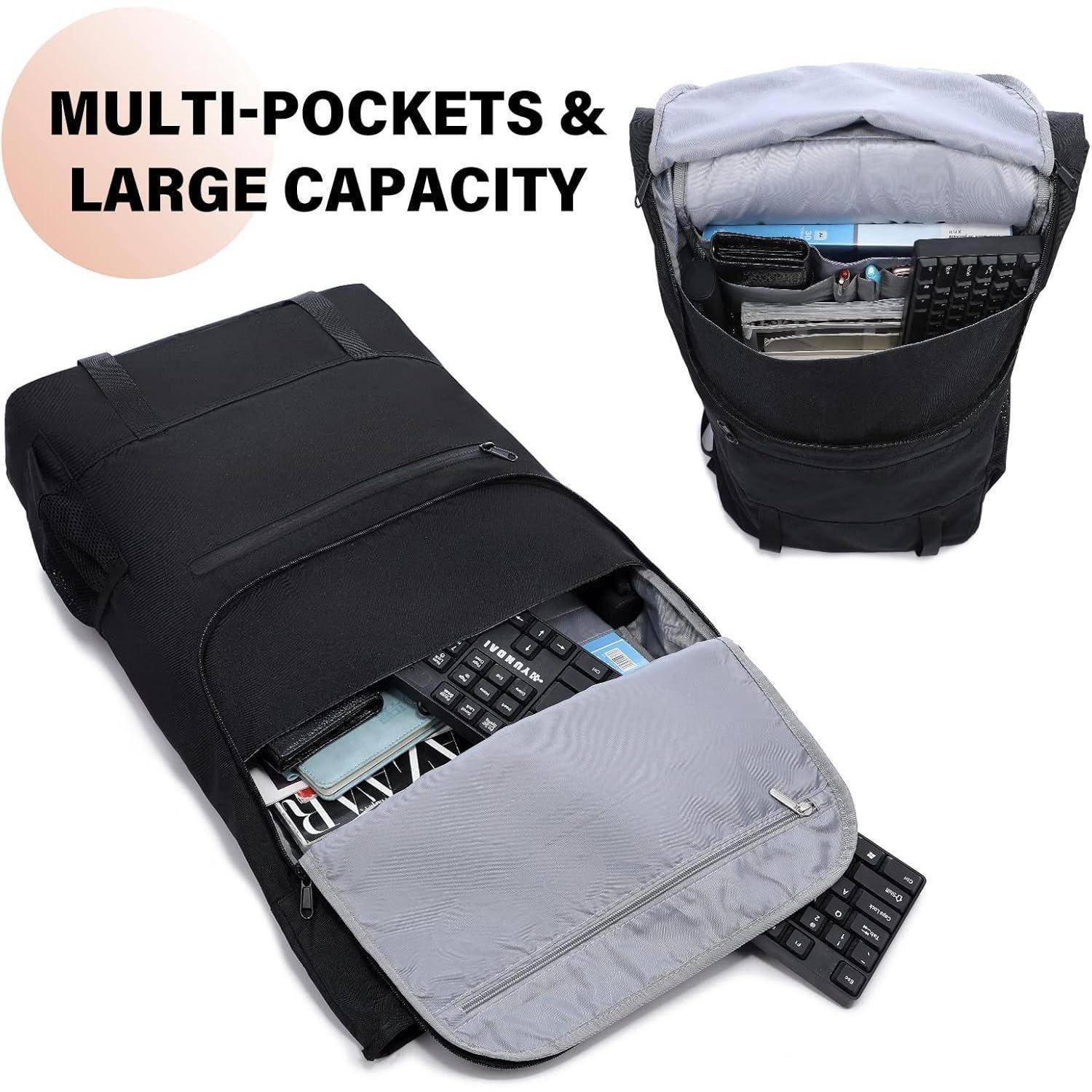 Rolltop Rucksack 15,6 Zoll Laptop Wasserdicht Uni Travel Business