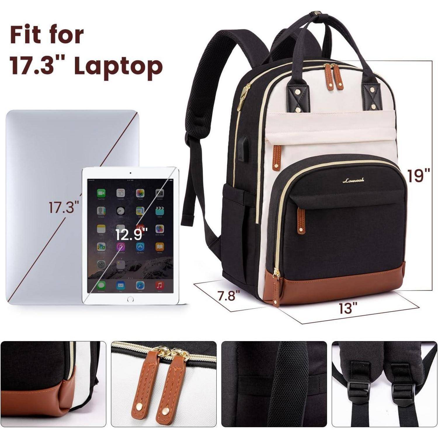 Großer Laptop Rucksack 17 Zoll: Wasserdichter Schulrucksack