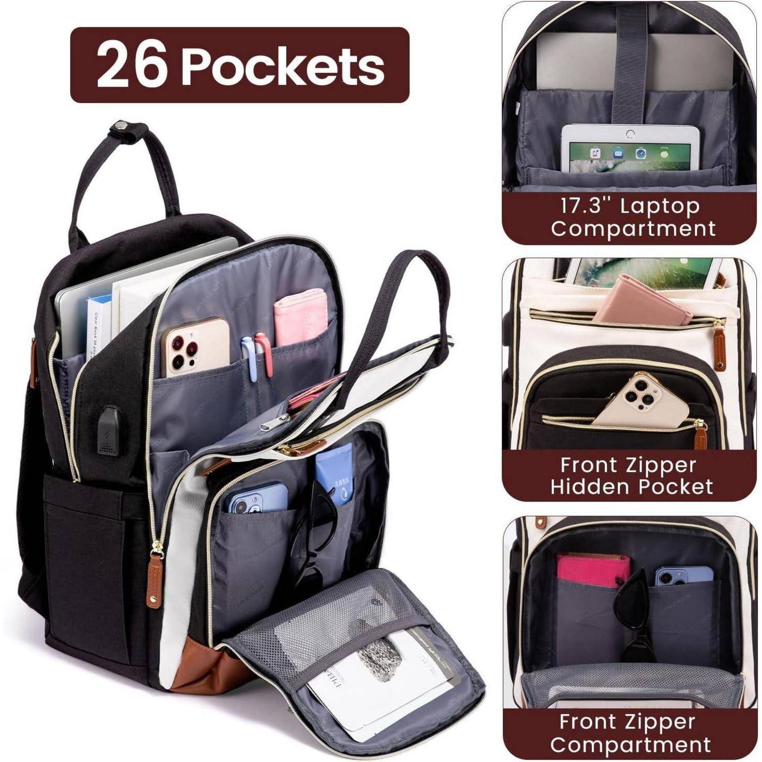 Großer Laptop Rucksack 17 Zoll: Wasserdichter Schulrucksack