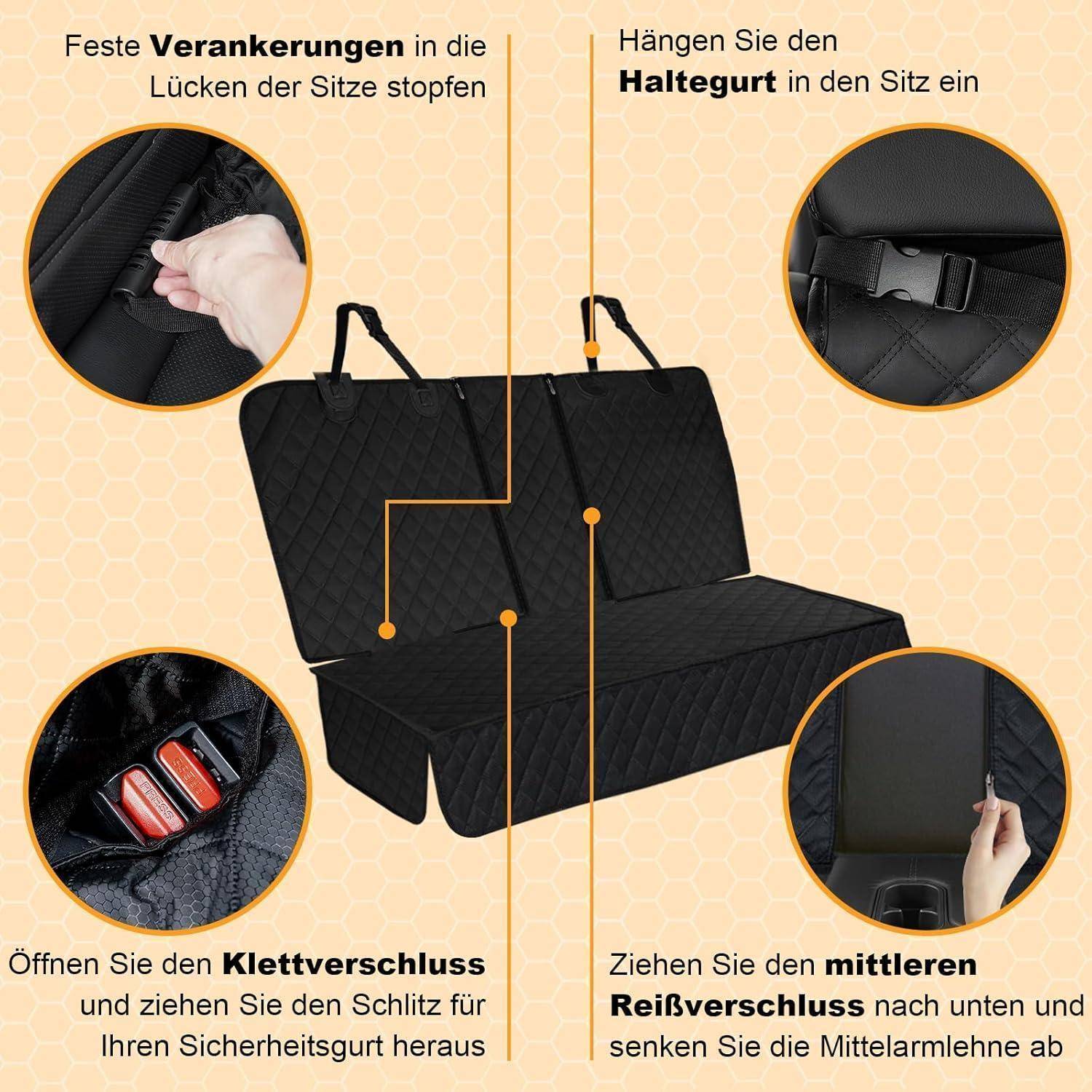 Hundedecke Rücksitz Wasserdicht Rutsch Kratzfeste Auto Rückbank Schutz