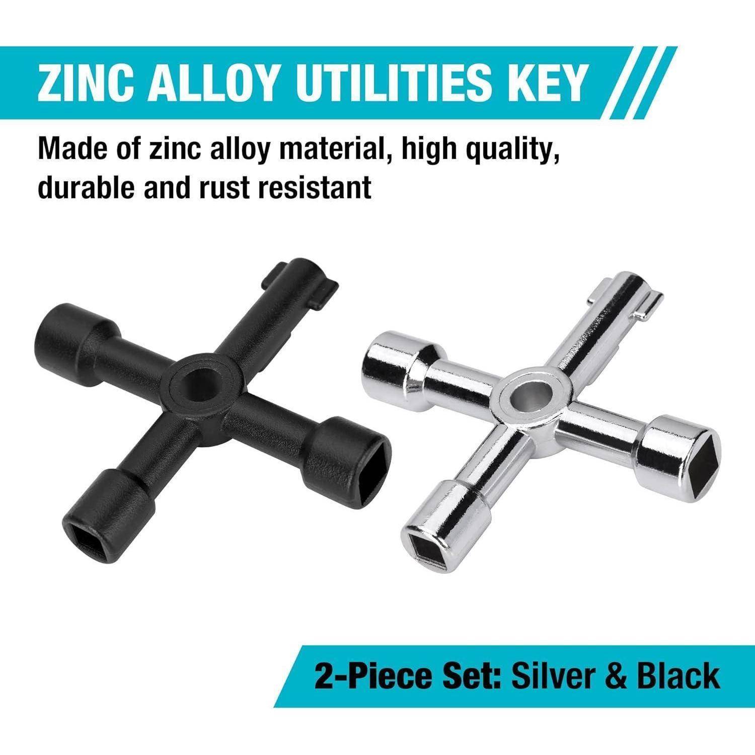 Zink-Legierung Schlüsselsatz, 2-teilig: Silber & Schwarz. Hergestellt aus Zinklegierungsmaterial, hochwertig, langlebig und rostbeständig.