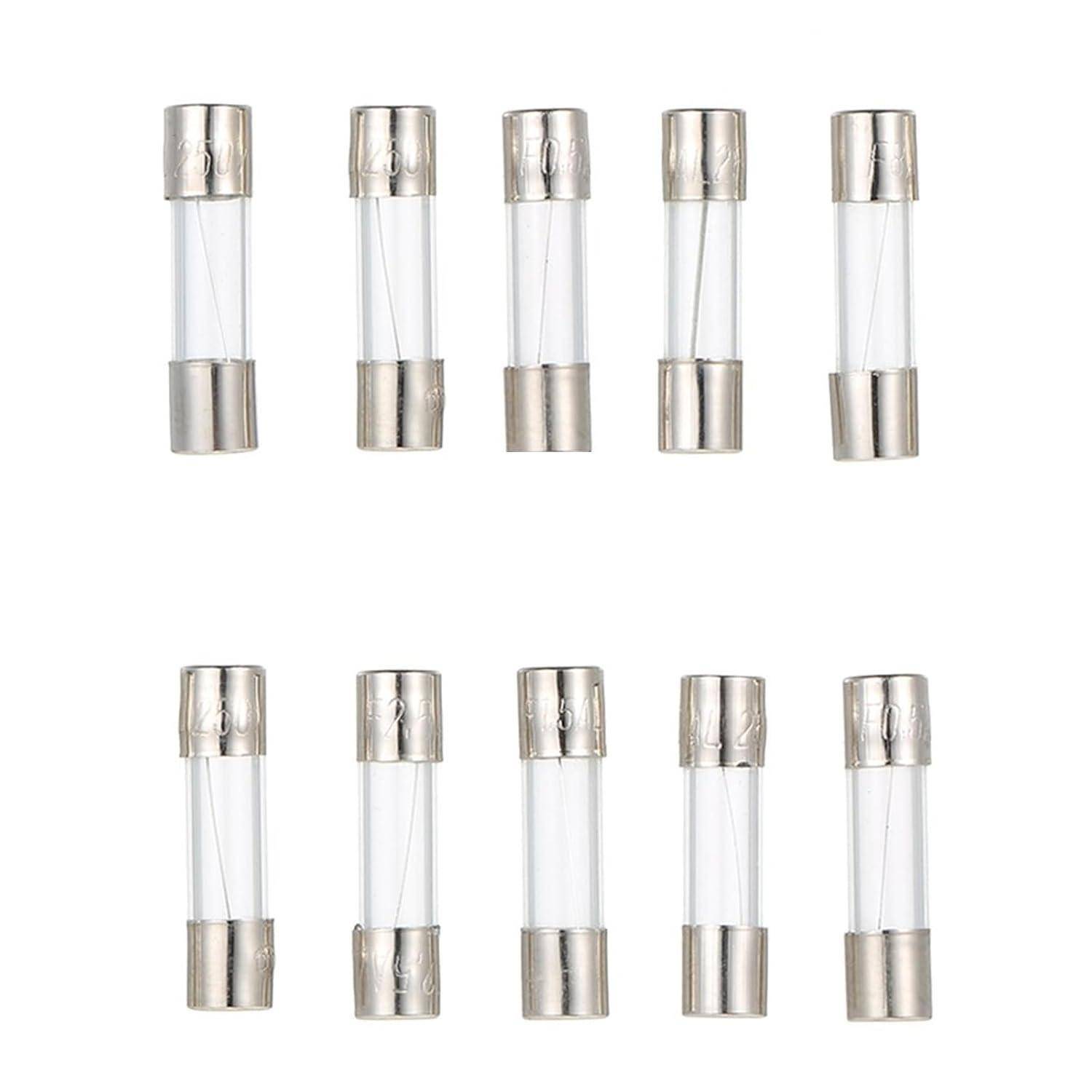 100 Stk. Glassicherungen 5x20mm 250V 0,2A-15A Schnellschlag Sortiment