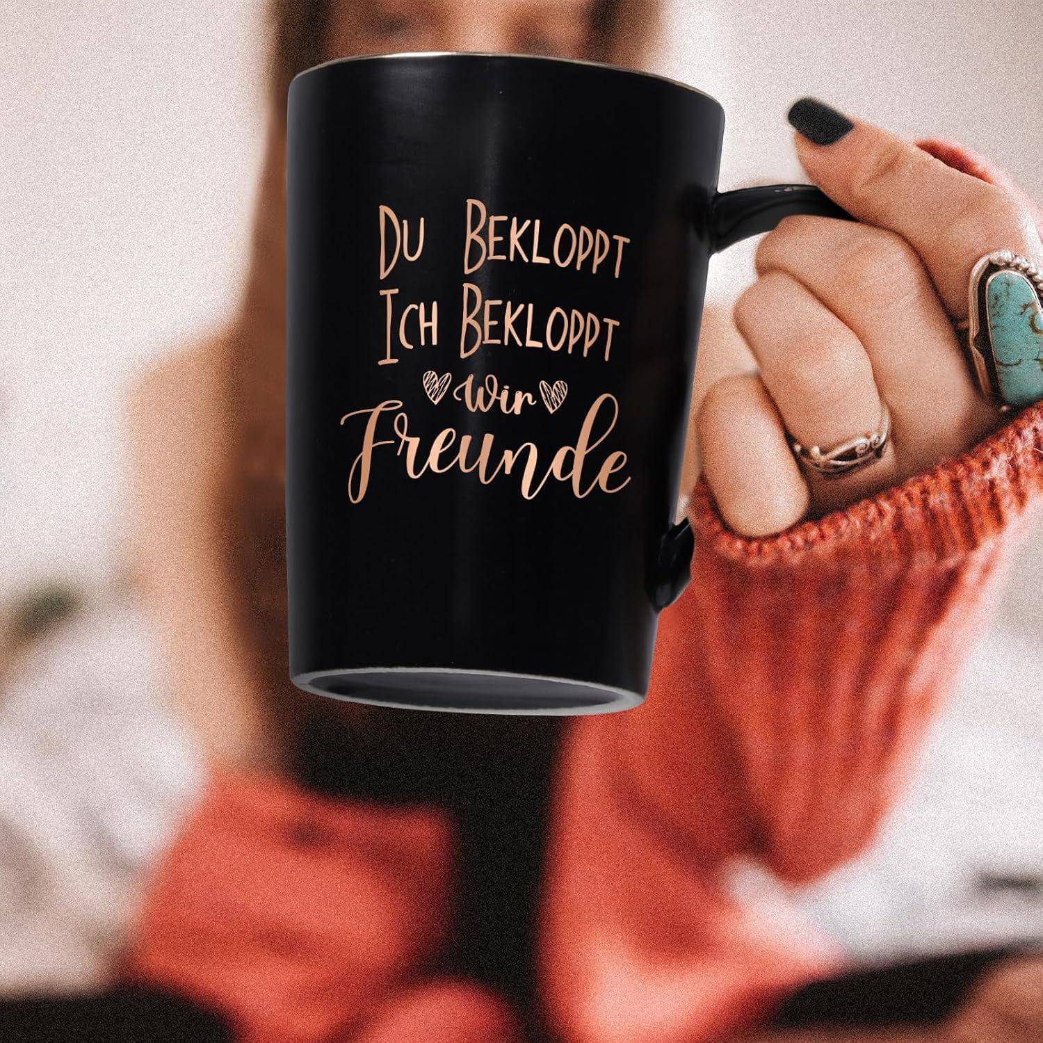 Große Marmor Kaffeetasse 400ml Geschenkbox mit Löffel und Untersetzer