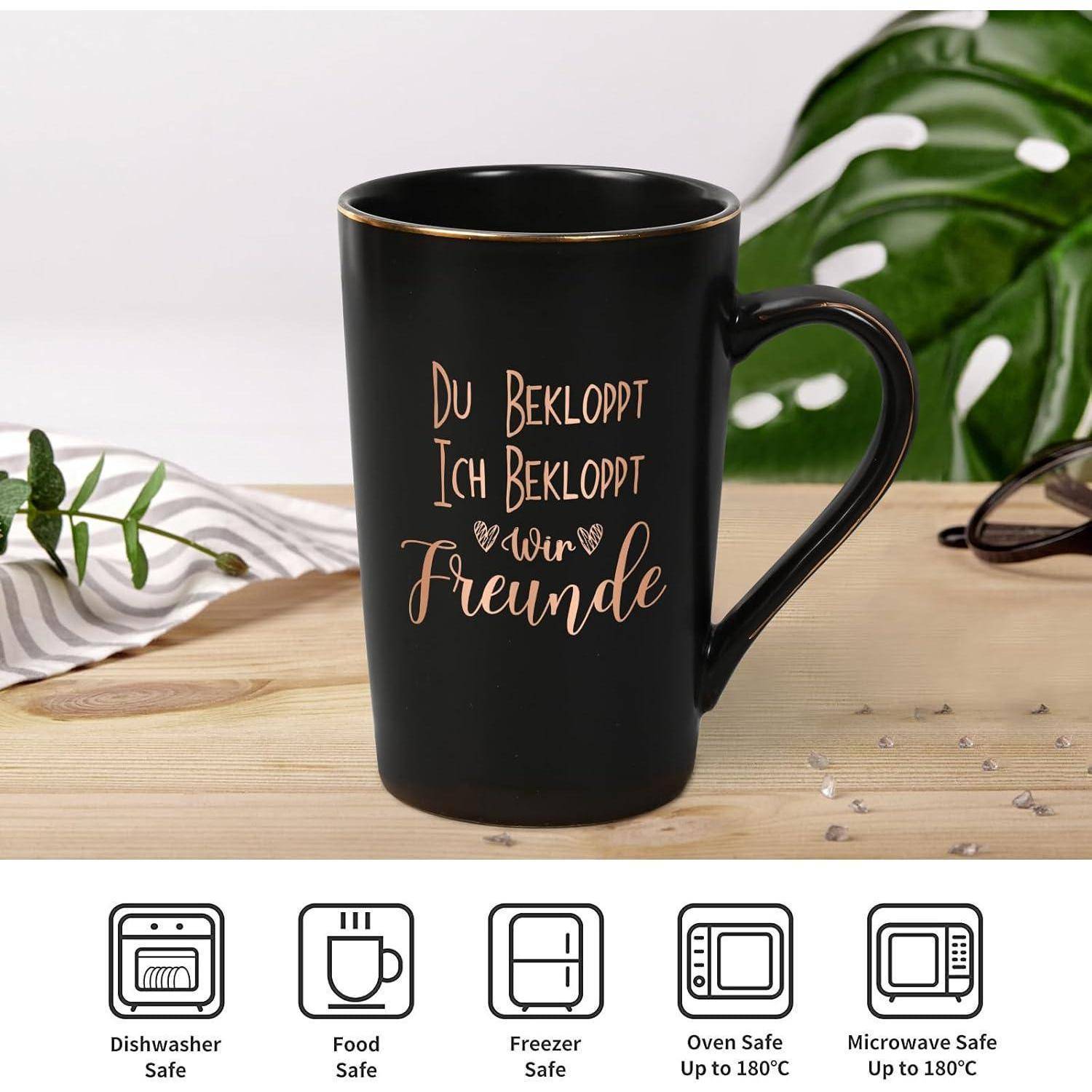 Große Marmor Kaffeetasse 400ml Geschenkbox mit Löffel und Untersetzer