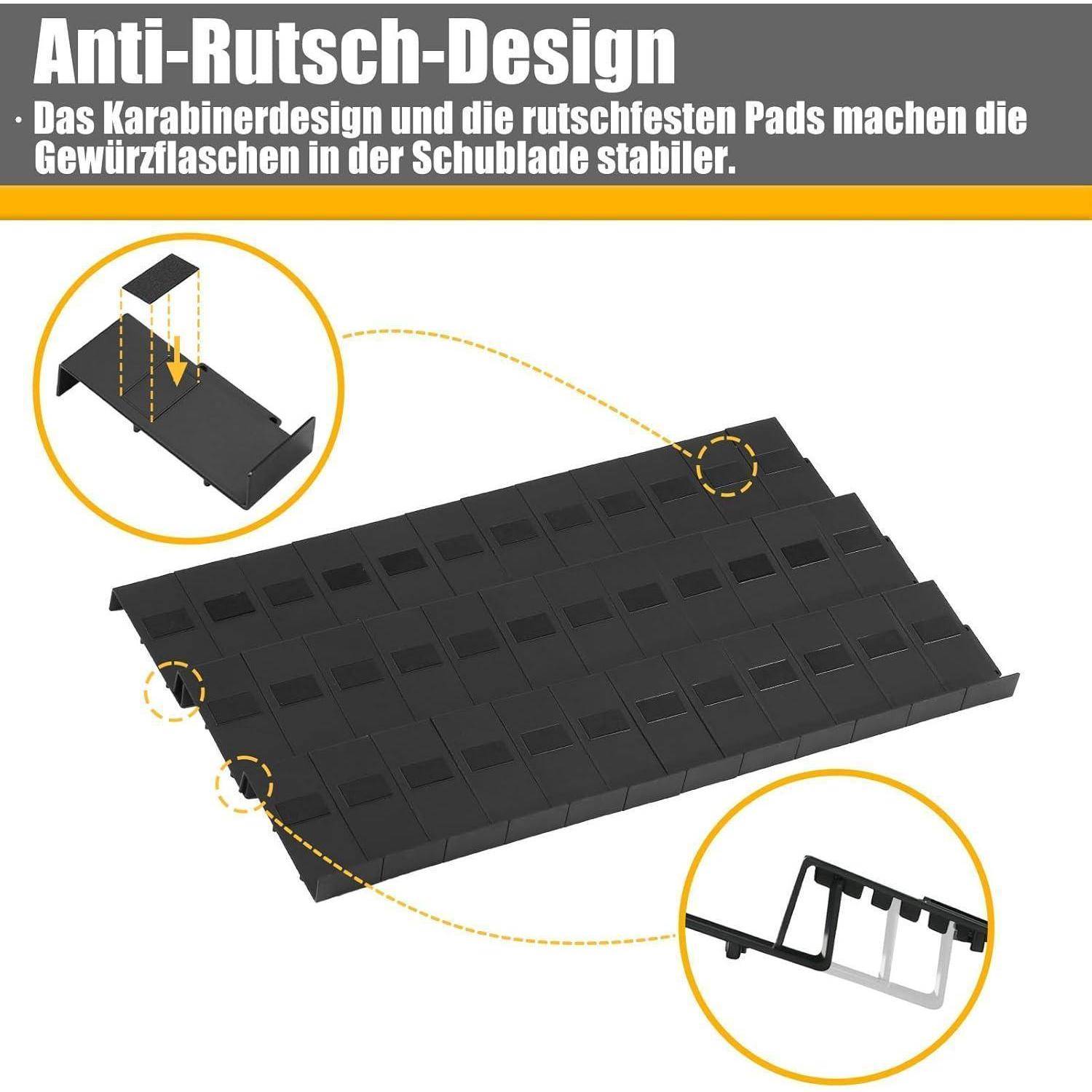 Gewürz Organizer Schublade für Gewürzgläser Aufbewahrung 48 Stück