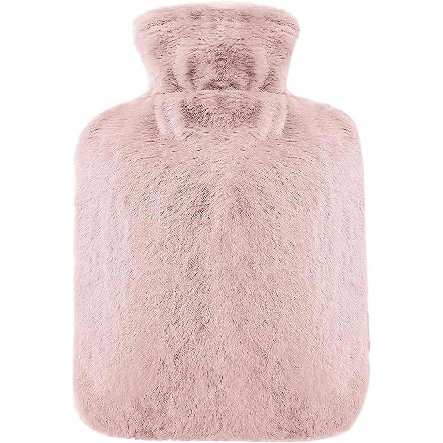 Eine pinke, flauschige Wärmflaschenhülle mit weicher Textur, die für zusätzliche Wärme und Komfort entwickelt wurde.