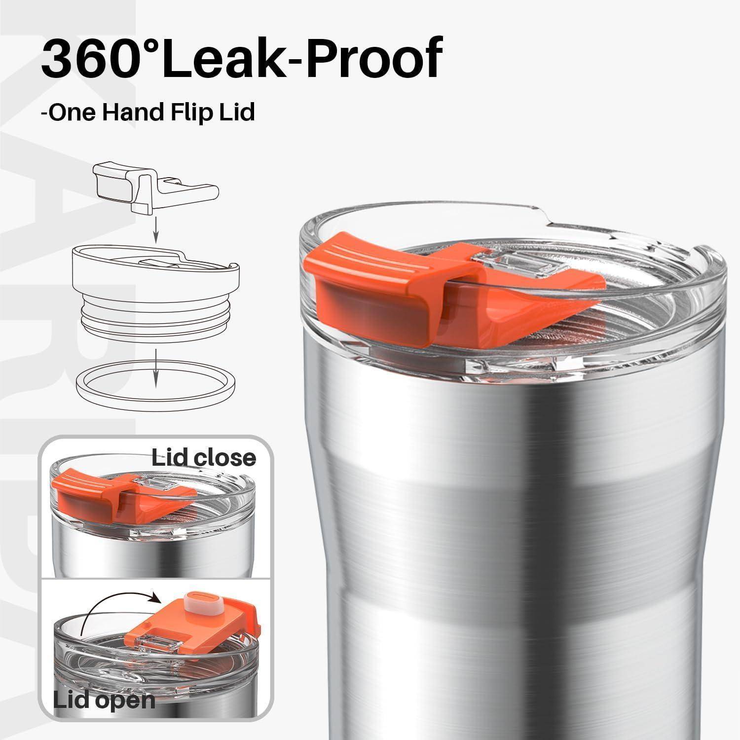 Thermobecher 350ml Edelstahl Doppelwandig Isoliert Auslaufsicher