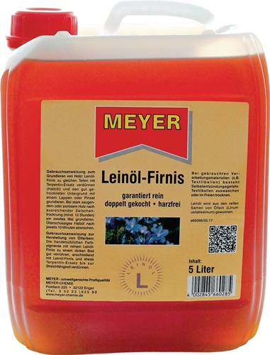 Meyer-Chemie GmbH & Co. KG Leinöl-Firnis honigfarben 5l Kanister MEYER 6600.0001.203