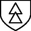 Ein Schild mit zwei übereinander gestapelten, umgekehrten Dreiecken, die eine vertikale Linie bilden.