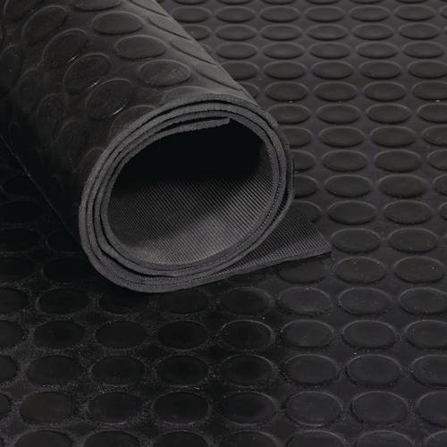 Gummiflachnoppenmatte B.1,2m L.10m D.3mm schwarz NR/SBR o.Gewebeeinlage TECWERK 2000349117