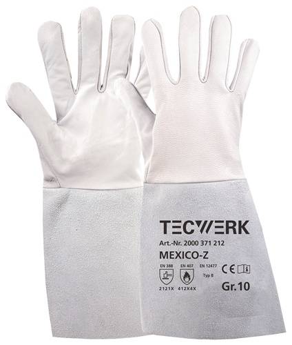 Hase Safety Gloves GmbH 2000371211 Schweißerhandschuhe Mexico Z Gr.9 grau EN 388/407/12477 10PA TW