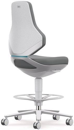 Interstuhl Büromöbel GmbH & Co. KG Arbeitsdrehstuhl Texon Sitz-Stopp-Rollen u.Fußring Skintec grau 9175R-4002