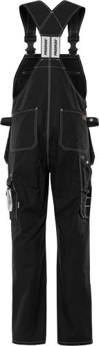 Schwarze Cargohose mit mehreren Taschen, sichtbaren Nähten und Utility-Schlaufe an der rechten Seite. Hauptaugenmerk auf funktionalem Design.