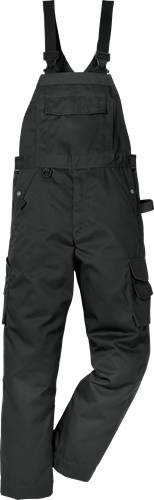 Schwarze Cargohose mit mehreren Taschen, Frontansicht mit Fokus auf Design- und Nutzungseigenschaften.