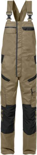 Fristads Latzhose 1555 STFP - Khaki/Schwarz/C62 129486-299-C62