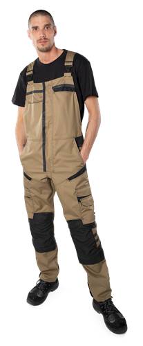Fristads Latzhose 1555 STFP - Khaki/Schwarz/C62 129486-299-C62
