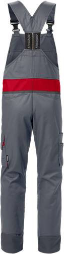 Fristads Latzhose 1555 STFP - Grau/Rot/C58 129486-866-C58