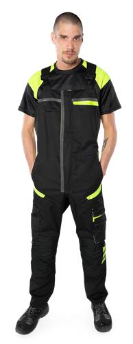 Fristads Latzhose 1555 STFP - Schwarz/Gelb/C152 129486-982-C152