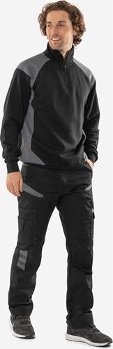 Fristads Sweatshirt 7048 GSM - Schwarz/Gelb/2XL 300511-982-2XL