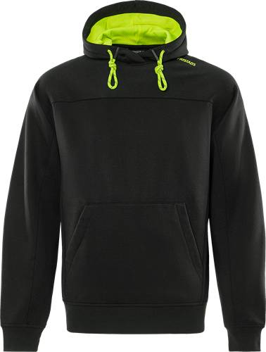 Fristads Sweatshirt mit Kapuze 7551 GSM - Schwarz/Gelb/2XL 301425-982-2XL