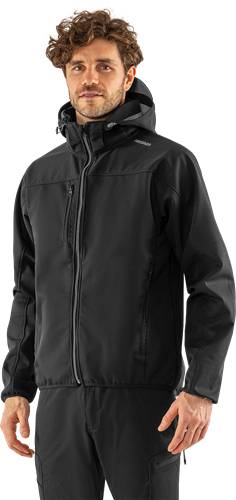 Fristads Hooded softshell jacket 4655 GBF - Schwarz/Grau/XL 301521-996-XL