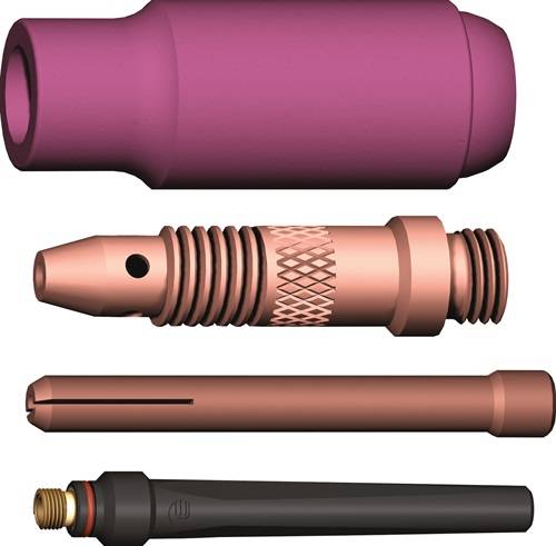 TIG-Zubehör-Set 4-tlg.in Ku.-Box WE 2,4mm ABITIG 17,18,26 A.BINZEL