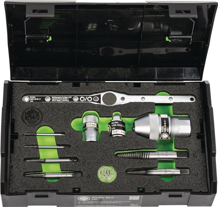 Kleinbongartz & Kaiser OHG Schraubenausdrehersatz K-49 10teilig Schraubgewinde-D.4-20mm KUKKO K-49-B