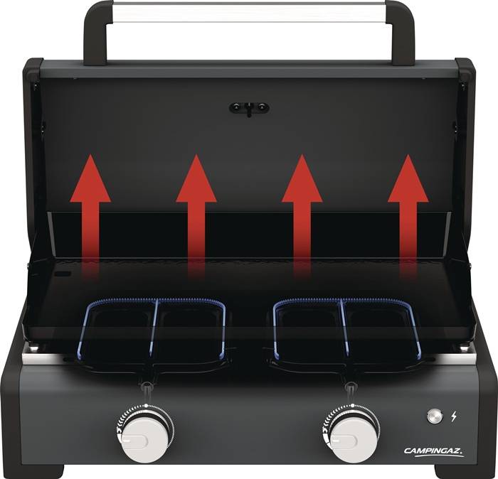 Camping Gaz (Deutschland) GmbH Gasgrill Plancha Onyx 2 Cook 2 Blue Flame Brenner (Edelstahl) CAMPINGAZ 2217205