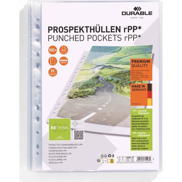 Prospekthülle PREMIUM A4 rPP 100 Stück