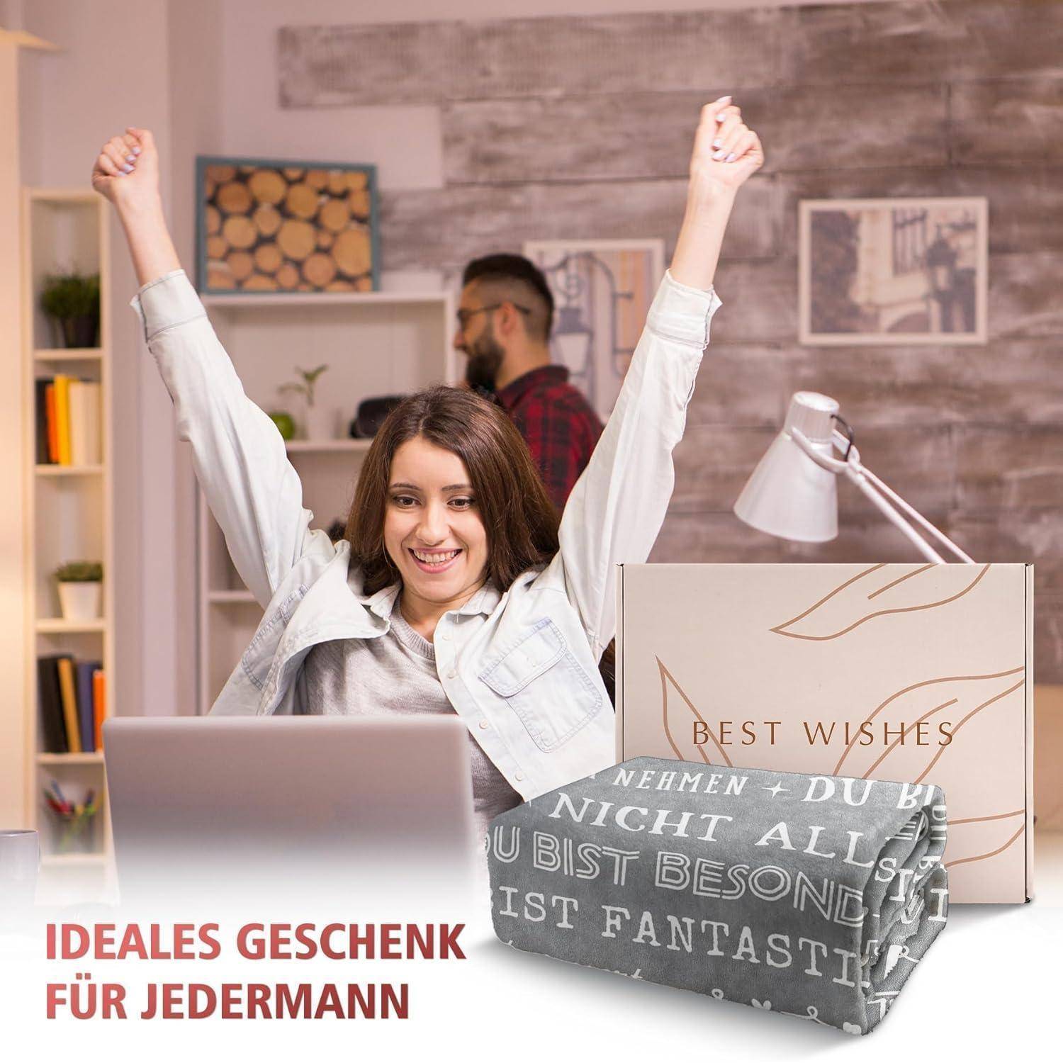 Personalisierte Flanelldecke 62x52 Zoll Grau, Geschenke für Frauen