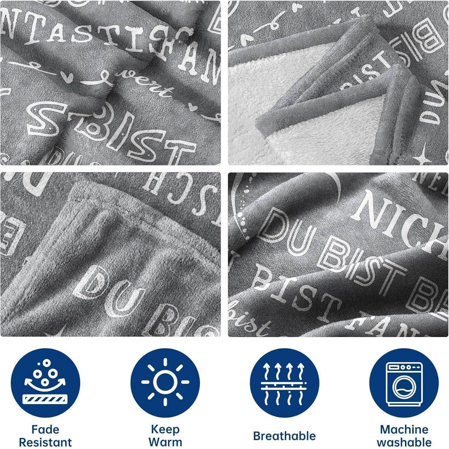 Personalisierte Flanelldecke 62x52 Zoll Grau, Geschenke für Frauen