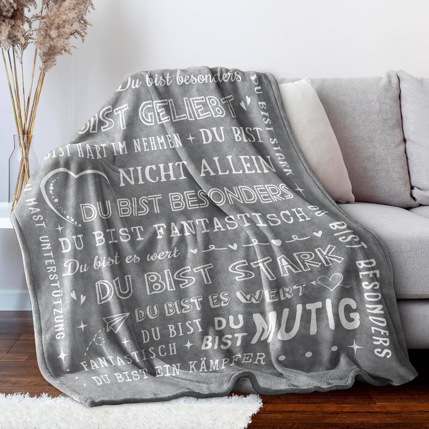 Personalisierte Flanelldecke 62x52 Zoll Grau, Geschenke für Frauen