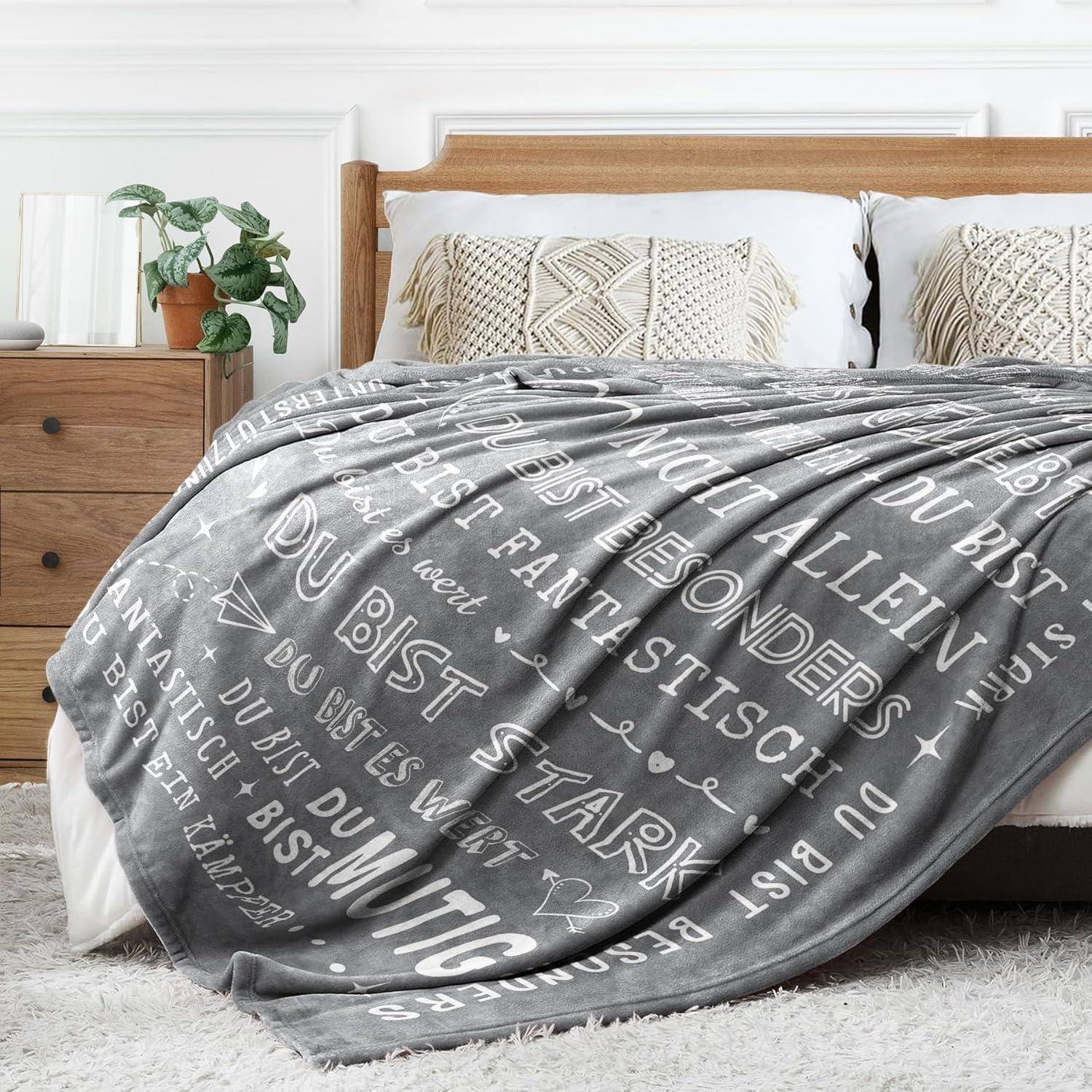 Personalisierte Flanelldecke 62x52 Zoll Grau, Geschenke für Frauen