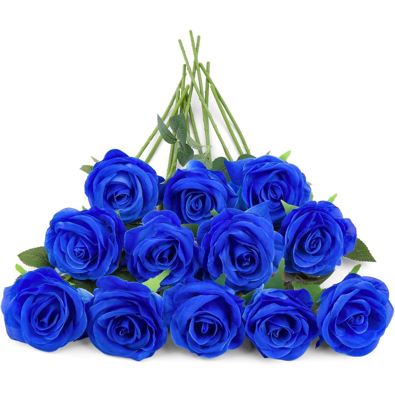 12 Stück Blaue Kunstblumen Hochzeit Party Dekoration